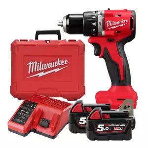 밀워키 M18 BLPDRC-502C 충전 해머드릴 18V 5.0Ah 배터리 2개세트