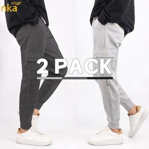 엔케이아울렛 [원플러스원]NKC멜란지카고트레이닝 남자 남성 데일리 9부 밴딩 포켓 팬츠 조거 빅사이즈