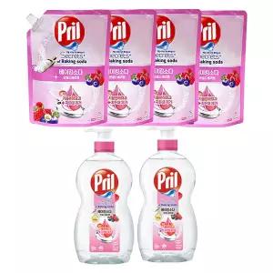 프릴 베이킹소다 베리 용기 700ml, 2개 + 리필 1L, 4개