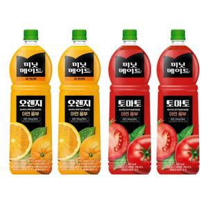 한번에먹자 과일음료 혼합 2종 / 미닛메이드 오렌지 1.5L 2개 + 미닛메이드 토마토 1.