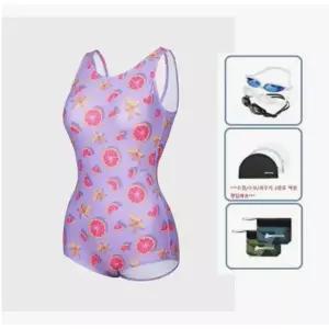 [레노마수영복](하남점)*지퍼백 폴리백 2종 무상증정* 여성 자몽 로우컷 U백 원피스수영복 퍼플 RN-LS2E...