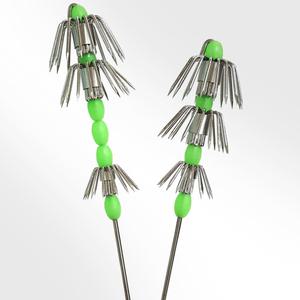 한치 생미끼채비 바늘 3단 에기 갑오징어 생새우 쭈꾸미 무늬 축광 구슬