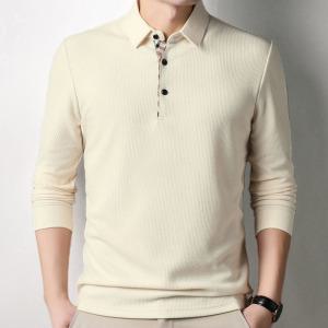 가벼운 긴팔 카라 피케 티셔츠 남성 무지 카라티 봄 가을 이너티