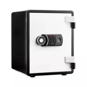 선일금고 루셀 NEW YES-031DF 블랙화이트 친절한 음성안내 지문인식 내화금고 63kg 서랍 선반 경보기장착