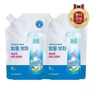 [온더바디]온더바디 발을씻자 풋샴푸 리필 500ml 쿨링 x 2개