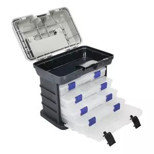 [비투비월드][엣모어]낚시소품 바늘 채비 미끼 하드케이스 태클박스 블랙