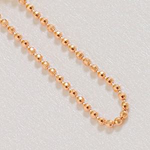 14K 컷팅 볼 체인 레이어드 미러볼 목걸이 1.5mm