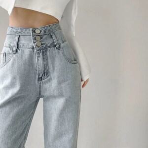 로로스키니 하이웨스트 와이드 청바지 데님 일자 레트로 팬츠 LS0525