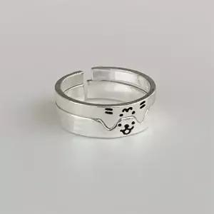 유기견 후원 강아지 고양이 실버 우정링 커플링 반지 no.206