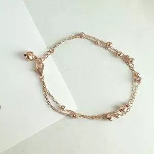 레이어드 팔찌 두줄 팔찌18k로즈골드19.5cm-WC7E39C