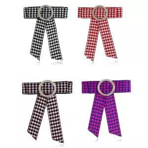 서클 체크 패션 여성 리본 브로치-W5B1A2B