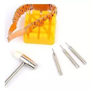 망치형 메탈 시계줄 사이즈 조절기 수리 공구 세트-WC4F7FD