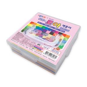 종이나라 500매 모아색종이 케이스 혼합 양면 60종 손잡이 여러가지 모양 알록달록 색종이 pp투명