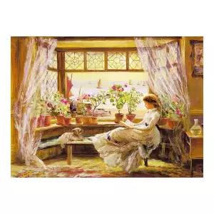 [퍼즐피플]DIY 보석십자수 독서하는 소녀 40x50cm 명화 캔버스형