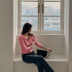 [시크릿라벨] [벚꽃룩/3COLOR] 세일러카라 니트 가디건