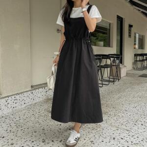 [시크릿라벨] [통통가능] 바스락 스트링 뷔스티에 롱원피스