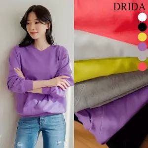 [하프클럽/] 여자 봄 브이넥 빅사이즈 맨투맨 티셔츠 흰 화이트 40-50대 미시