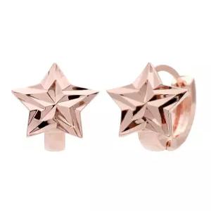 [미니아트] 14K 로즈골드 샤인컷팅 별 귀걸이 데일리 금 침 원터치 이어링