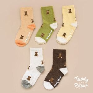 TR 테디베어 키즈 논슬립 미니프렌즈 중목 5족