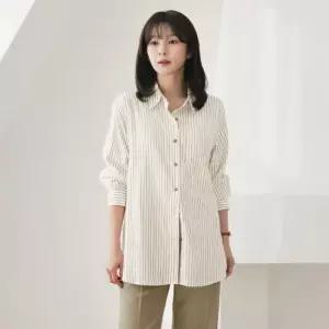 [시크라인] 하일리 카라넥 스트라이프 셔츠