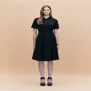 헤지스 여성 25SS [면]블랙 A라인 클래식 피케 반소매 원피스 HSDR5BC31BK