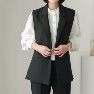 김여사 [빅사이즈] 120) 뮤린 비조 슬릿 조끼 1VE502205