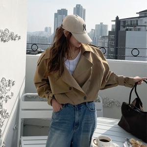 [난닝구] 베닐아 크롭트렌치자켓