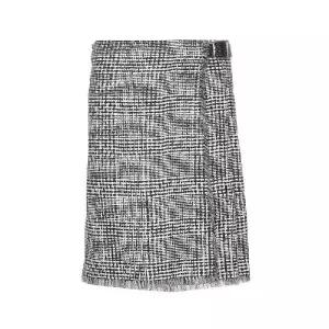 Burberry 플레이드 체크 플리츠 프린지 미니 스커트 8083009A7820 MONOCHROMEIPPTTN TP93