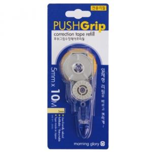 모닝그로리  푸쉬그립 수정테이프리필(파랑/5mmx10mm)/화이트