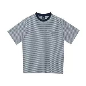 [캉골](신세계 사우스시티)원 포켓 스트라이프 반팔 티셔츠 2782 라이트블루 (KRECST27820)