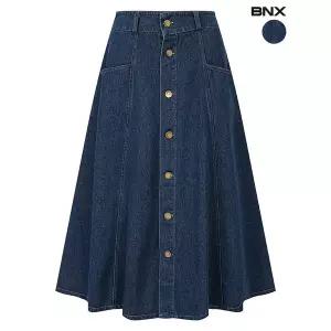 [BNX]여성 버튼 플레어 데님 스커트