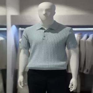 [트루젠] 트루젠 라이트블루 케이블 아쿠아코튼 반팔니트2422SP041037