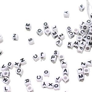 2세트 강아지 목줄 이니셜 흑백사각 알파벳비즈 100p 어린이 핸드폰 스트랩