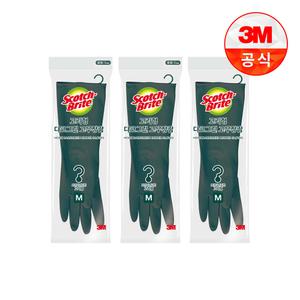 [3M]고리형 다크그린 고무장갑(중) 3개