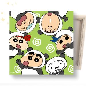 DIY 보석십자수 짱구는 못말려 짱구와 판다 친구들 캔버스 25x25cm