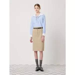 [CC콜렉트](강남점)코튼 블렌디드 미디 스커트 C251MSD003