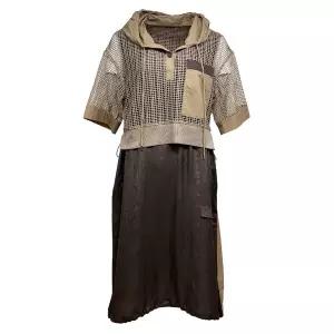 [데시데](마산점)메쉬레이어드 후드 원피스 DOS422