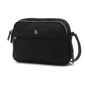 [헤지스](대구신세계)[아이코닉] 나일론 로고 지퍼 크로스백 HJBA5E710BK