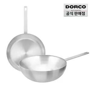 [십일절35%+찜5%] 도루코 클래식 통5중 IH 2종 (프라이팬 28cm+궁중팬 28cm) / 스테인리스