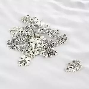 실버 부자재 펜던트 액세서리 키링 목걸이 네잎클로버-WFGU5DP