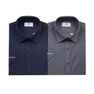 [레노마](센텀시티점)(슬림핏) 린넨혼방 솔리드 반팔셔츠 2종택1 (RPUSL0309)