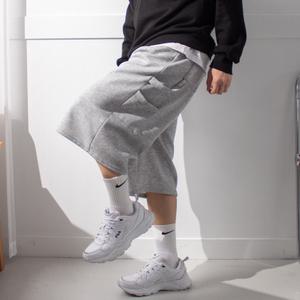 탄탄 와이드 핀턱 카펜터 7부 트레이닝 팬츠 / 남녀공용 원턱 벌룬 편한 회색 버뮤다 추리닝 반바지