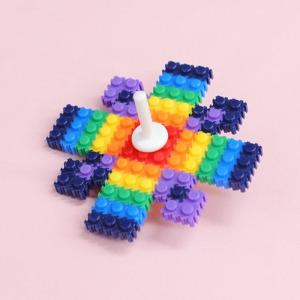 정인아트 디폼블럭(8mm) 색동 무지개 팽이 1인 set