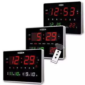 벤허 디지털벽시계 HB-108 시리즈 G Q K 무소음 벽걸이 알람 LED 오전 오후 요일 월 일 온도 리모컨 블루투스외