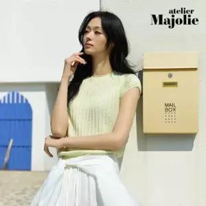 아뜰리에마졸리 [체험특가] 유러피안 린넨 플리츠 니트탑 1종(레몬)