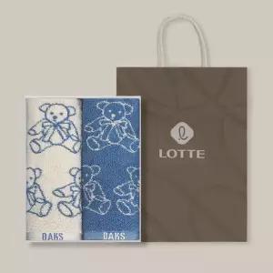 [롯데백화점]닥스타올 40수 테디베어선염타올2매