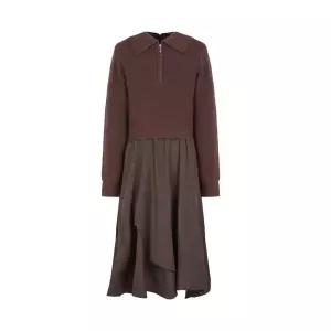 [샤트렌]니트 스커트 일체형 집업 플레어 원피스_HCDWOP202 HCDWOP202