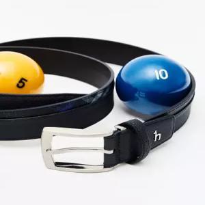 헤지스 액세서리 남성 24FW [스테디셀러] 네이비 체크배색 소가죽 벨트 WUBE4F021N2