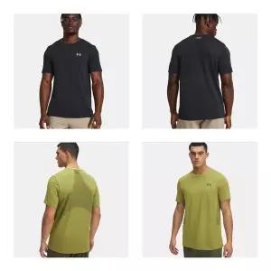 [언더아머](대전신세계)1382801 블랙 라임 2컬러 남성 UA 배니시 심리스 반팔 기능성 운동 헬스 반팔티...
