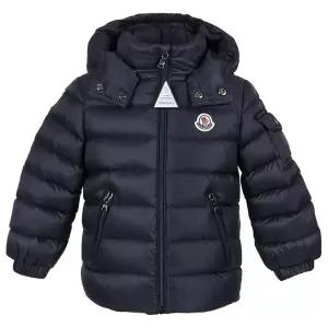 몽클레어 25FW 키즈 로고 후드 다운 패딩 네이비블루 1A00005 53079 742